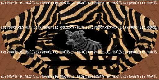 Large Zebra Furry Pet Bed for IMVU by {J2} Products by Jar