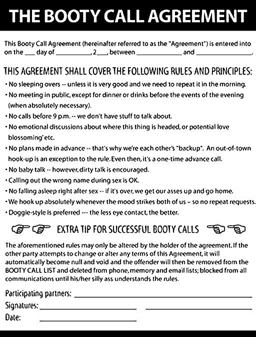 The Booty Call Agreement Pictures, Images and Photos