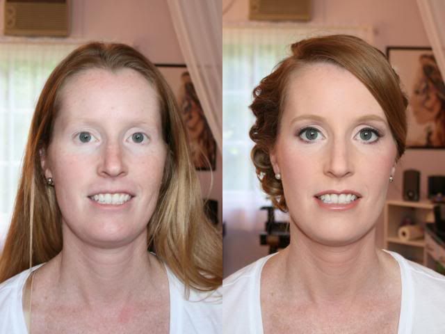 Before and after makeup for redheads