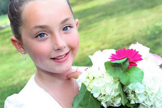 Flower girl hair and makeup by Makeup Artistry by Christy & Co. | Leicester Country Club wedding