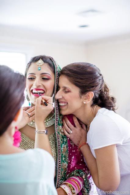Pink and gold makeup for Indian wedding