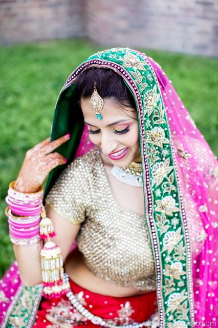 Pink and gold Indian wedding makeup