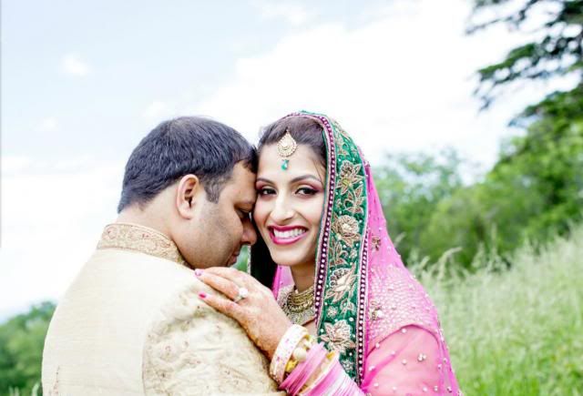 Pink and gold Indian wedding makeup