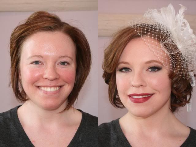Before and after of vintage hair & makeup - Makeup Artistry by Christy & Co.