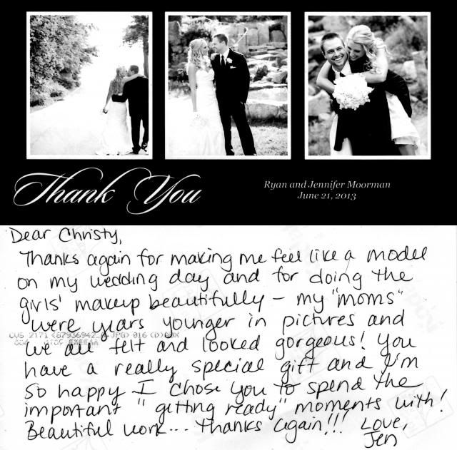 Makeup Artistry by Christy & Co. thank you note