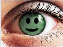 Smiling green eye