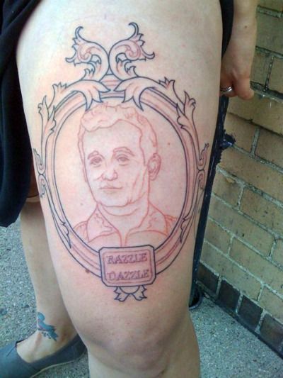 Bill Murray Tattoo. Via Look at this Frakking Geekster, who didn't know Bill 