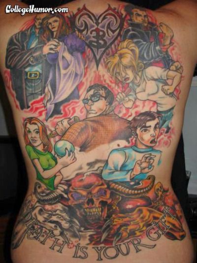 I Guess He Likes Buffy or Whatever: Buffy the Vampire Slayer Back Tattoo 