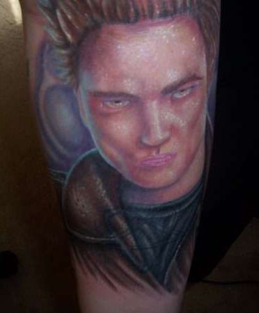 leg tattoo. Edward Cullen Leg Tattoo