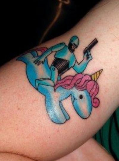 It kind of fell off the map after the election. Robocop on a Unicorn Tattoo