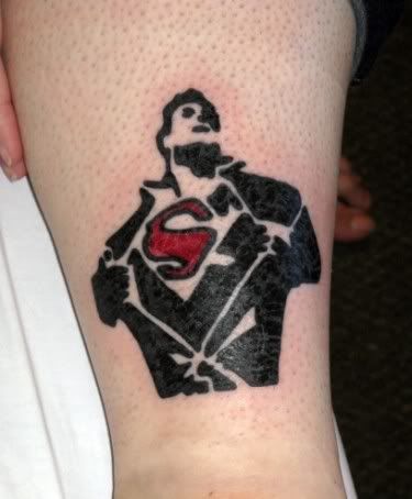 me singing tattoo. Jessi recently wrote to me about this Superman silhouette
