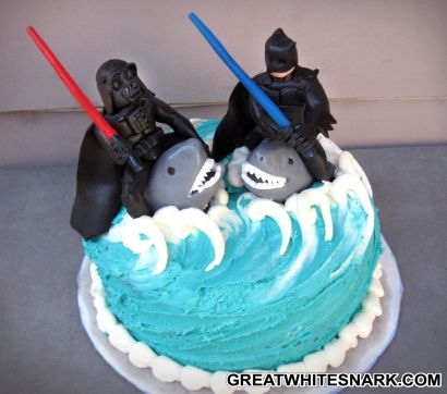 Shark Birthday Cake on Yessss   Batman Vs  Darth Vader Cake  Geeky Cake