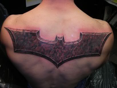 Batman Tattoo on Huge Tattoo Of The The Dark Knight Batman Symbol     Geeky Curiosity