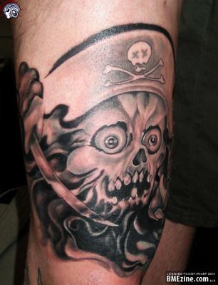  pirate ship tattoos, pirate skull tattoos, and pirate flag tattoos.