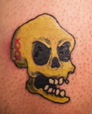 4) Murray the Evil Talking Skull Tattoo Looking a Bit Peaked