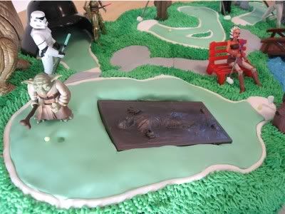 Lego Star Wars Birthday Cake. Star Wars Golf Cake Closeup