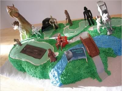 golf course cake. Star Wars Mini-Golf Cake