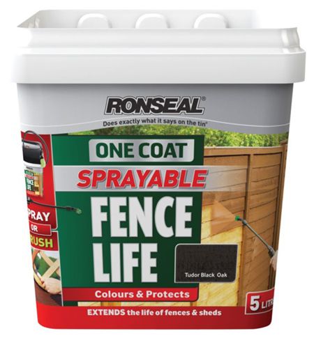 RONSEAL ONE COAT SPRAYABLE FENCE LIFE SHED PRESERVATIVE PAINT STAIN 5 ...