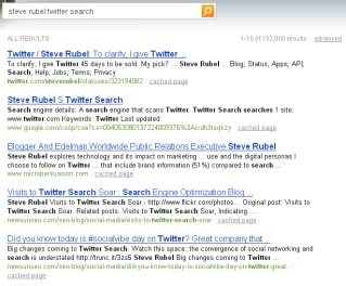 Bing Steve Rubel Twitter Search