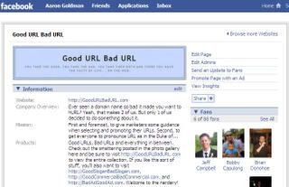 Good URL Bad URL Facebook Page