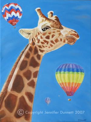 Lofty the giraffe - oil painting