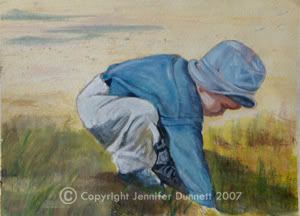 Treasure hunting - Child watercolour painting