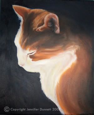 Contented II - cat oil painting