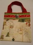 Cloth Holiday Gift Bag - Red Tree Birds!