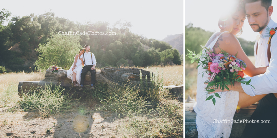 bohemian elopement in Malibu, CA