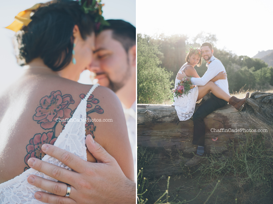 wedding dress and tattoo