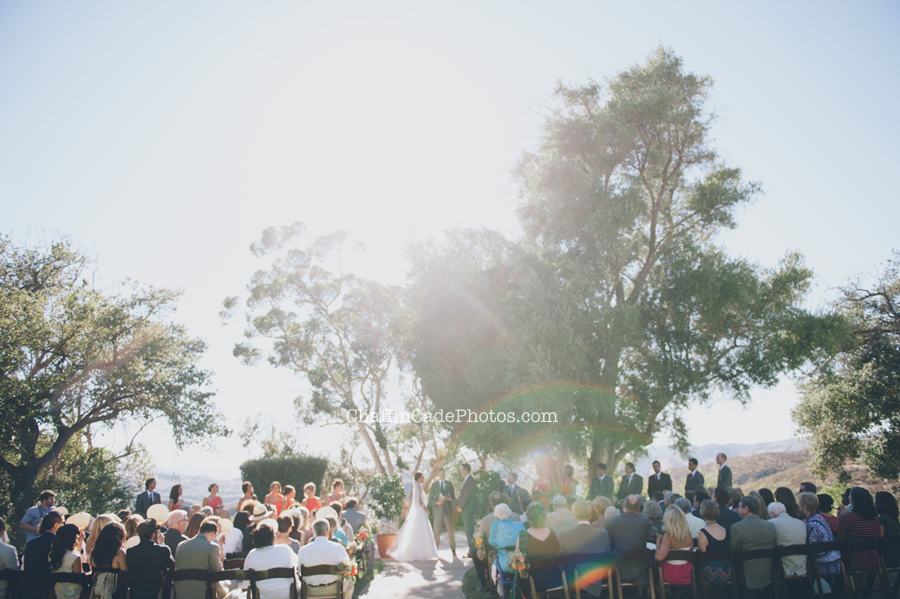 A gorgeous, sun-filled outdoor wedding ceremony in Southern California