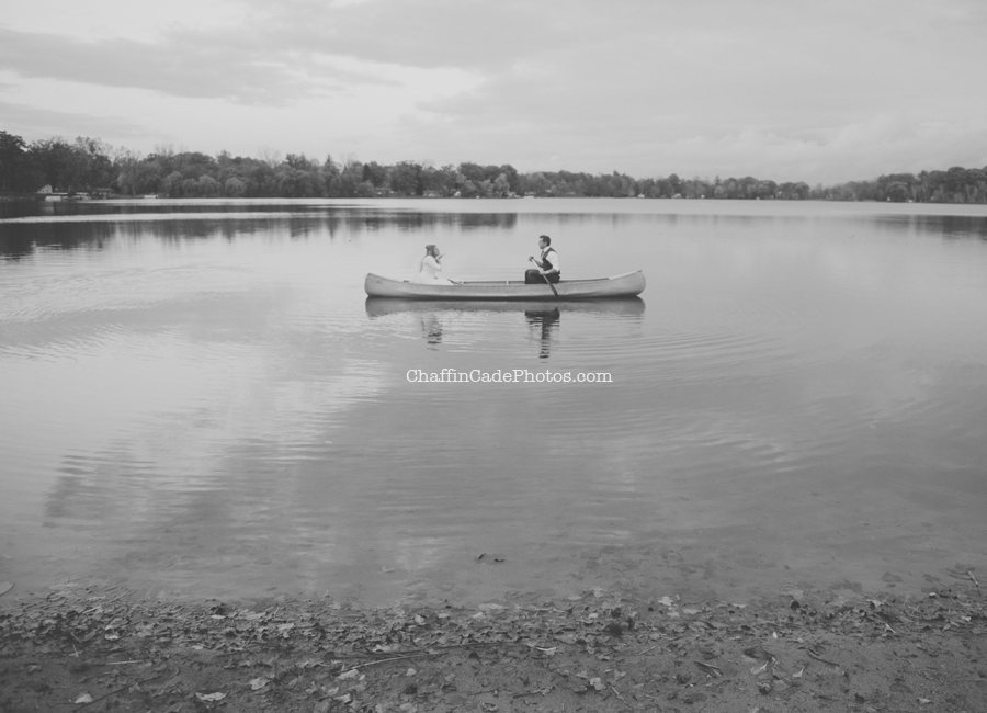 Ginger blows Mike a kiss as they sit opposite each other in the canoe