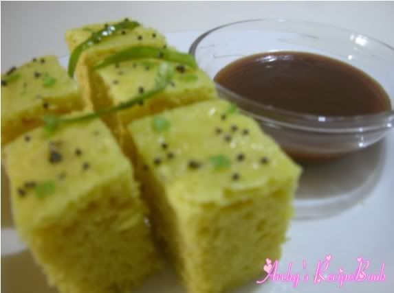 Khaman with Sweet chutney