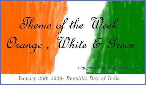 Theme of the Week Orange, White & Green