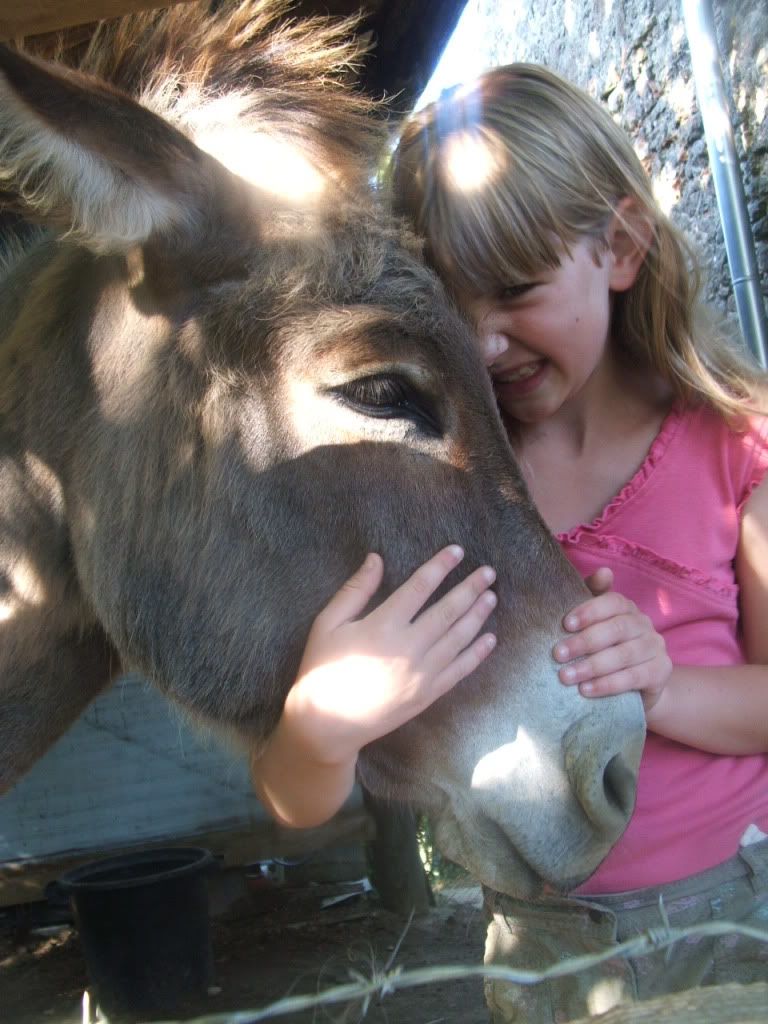 Raymonde Pritchard with Loupio our Easter Donkey