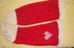 Warming Hearts Hand Knit and Cross Stitched Original Design Wool Scarf