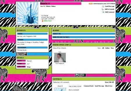 zebra backgrounds for myspace 2.0