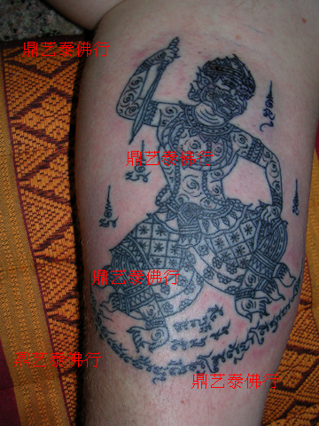 WHITE THAI HANUMAN TATTOO LONG SLEEVE BIKER T-SHIRTS. hanuman tattoo