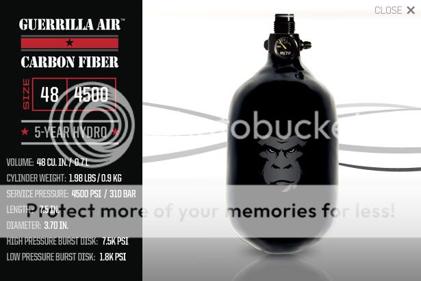 Brand New Guerilla Air Carbon Fiber 48 ci Tank