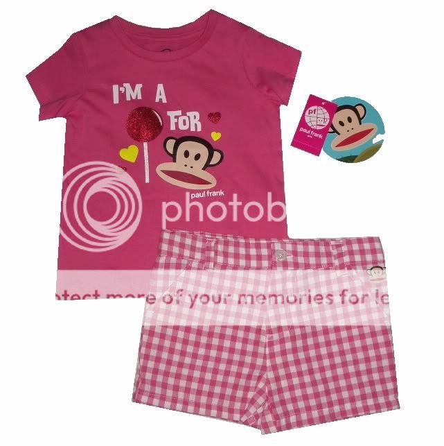 paul frank julius 2pc shorts set youth girls size 12 18 or 24 months 