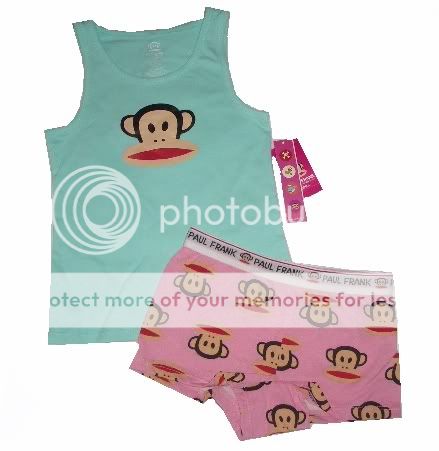 NEW~NWT~PAUL FRANK~JULIUS MONKEY~2PC UNDERWEAR~TANK TOP~KIDS~GIRLS 