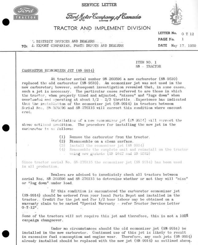 economizer jet? Yesterday's Tractors Forums